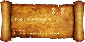 Knipl Konkordia névjegykártya